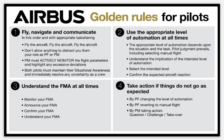 AIRBUS Golden Rules for Pilots Magnet- extended version (large fridge or other magnet)