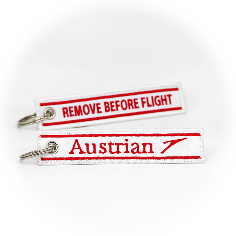 Keyring AUA Austrian Airlines / Remove Before Flight (white)