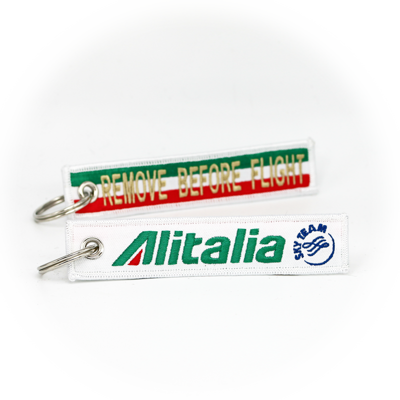 Keyring Alitalia / Remove Before Flight (Italian Flag Style)