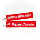 Keyring Piper Cherokee PA-28 / Remove Before Flight (embroidered)