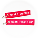 Keyring Kiss Me Before Flight (pink)