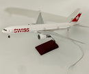 SWISS Boeing 777-300ER Desktop model 1:160 with landing gear + Cabin Lights!