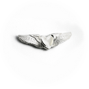 Wing Pin Silver Heart
