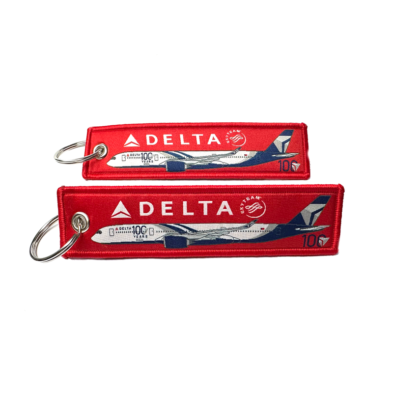 Keyring DELTA AIR LINES 100 YEARS centennial anniversary Airbus A350 special livery