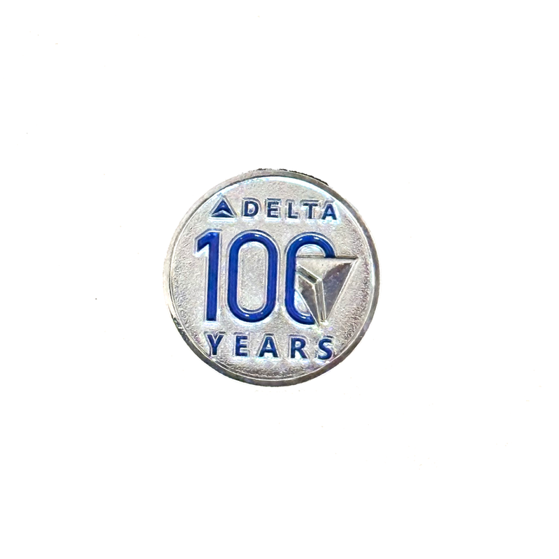 Pin DELTA AIR LINES 100 YEARS centennial anniversary (silver pin)