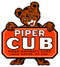 Sticker Piper Cub J-3 BEAR LOGO (EXTRA LARGE 5")