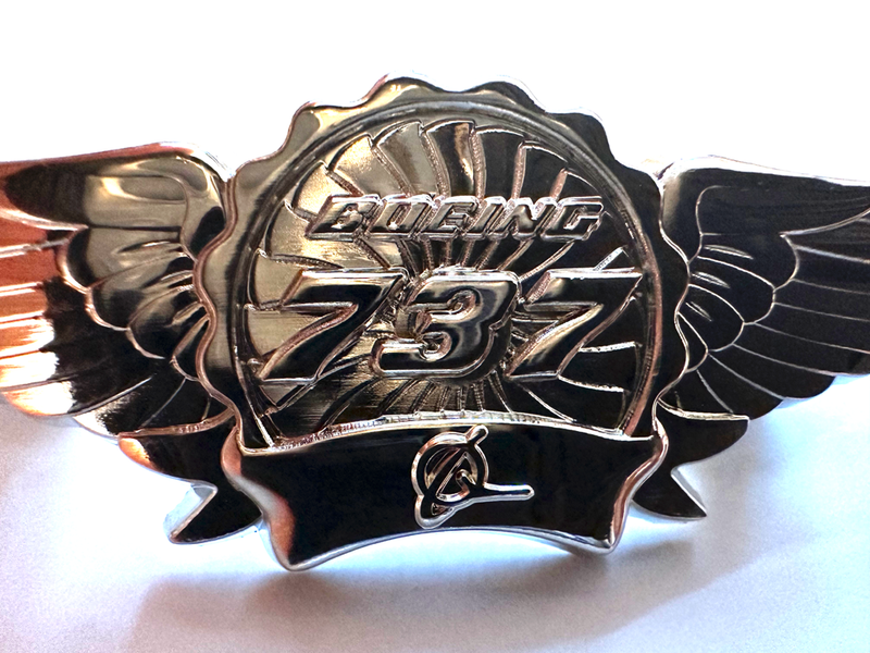 Wing Pin Boeing 737 silver (3-inch Version) Pilot Wings