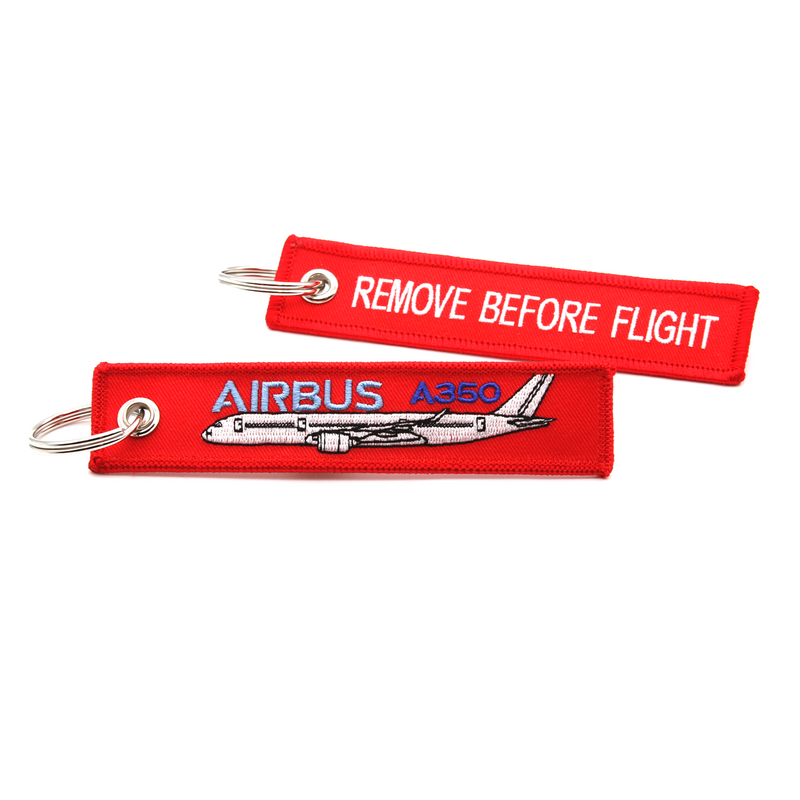 Keyring Airbus A350 / Remove Before Flight (red) Mark II