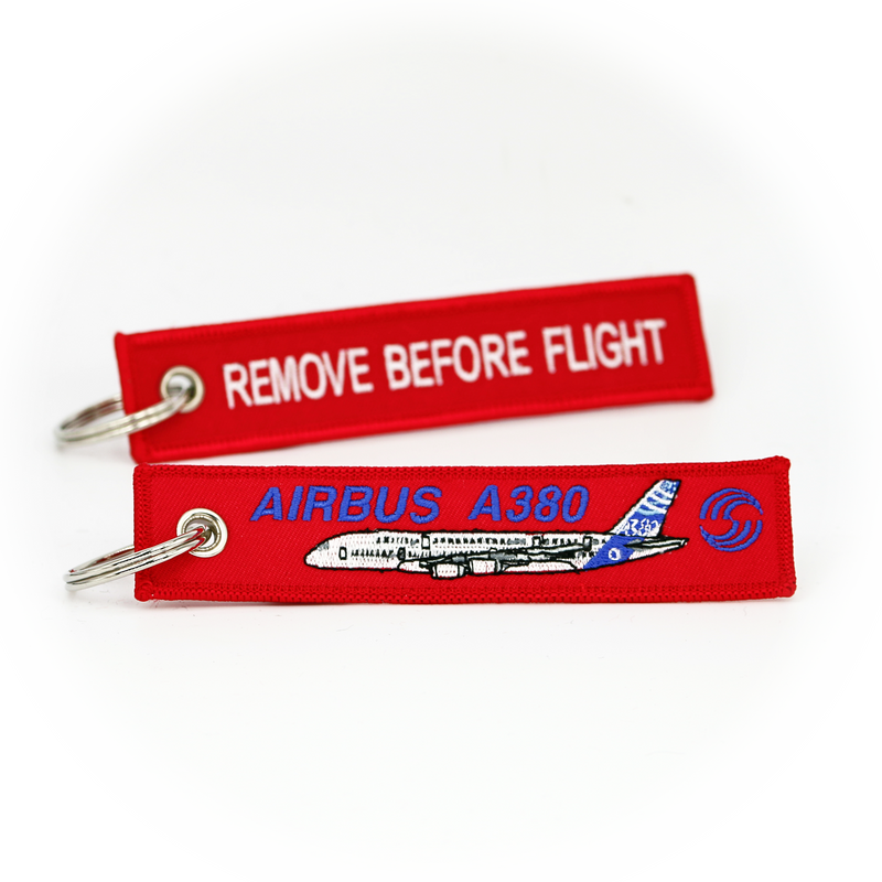 Keyring Airbus A380 (red) / Remove Before Flight