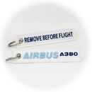 Keyring Airbus A380 / Remove Before Flight (white)