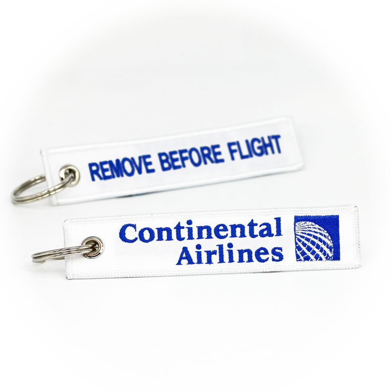 Keyring Continental Airlines / Remove Before Flight (white/blue)