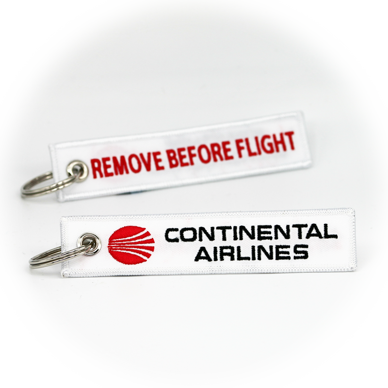 Keyring Continental Airlines / Remove Before Flight (white/red)