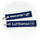Keyring Lufthansa / Remove Before Flight (white/blue)