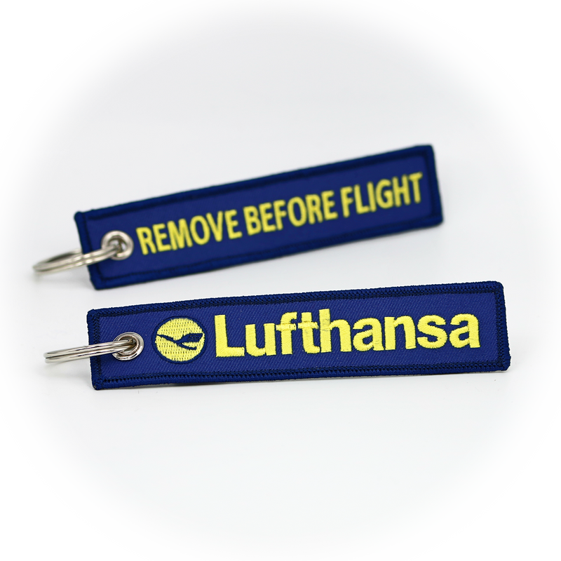 Keyring Lufthansa / Remove Before Flight (blue/yellow)