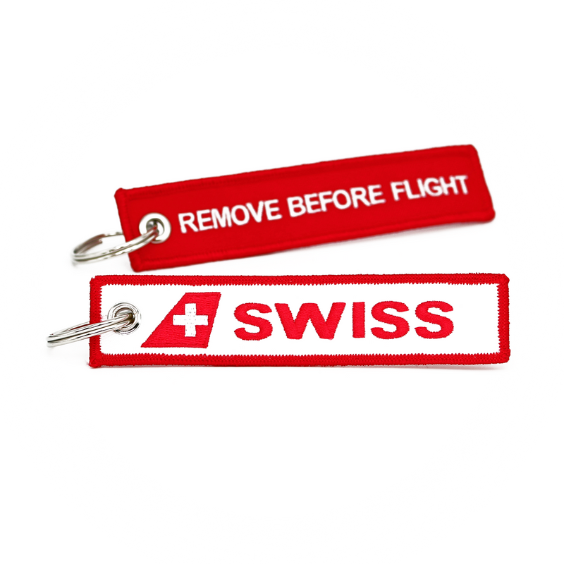 Keyring SWISS / Remove Before Flight (logo) – Gone Flying Store