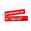 Keyring Bombardier CSeries / Remove Before Flight (grey logo)