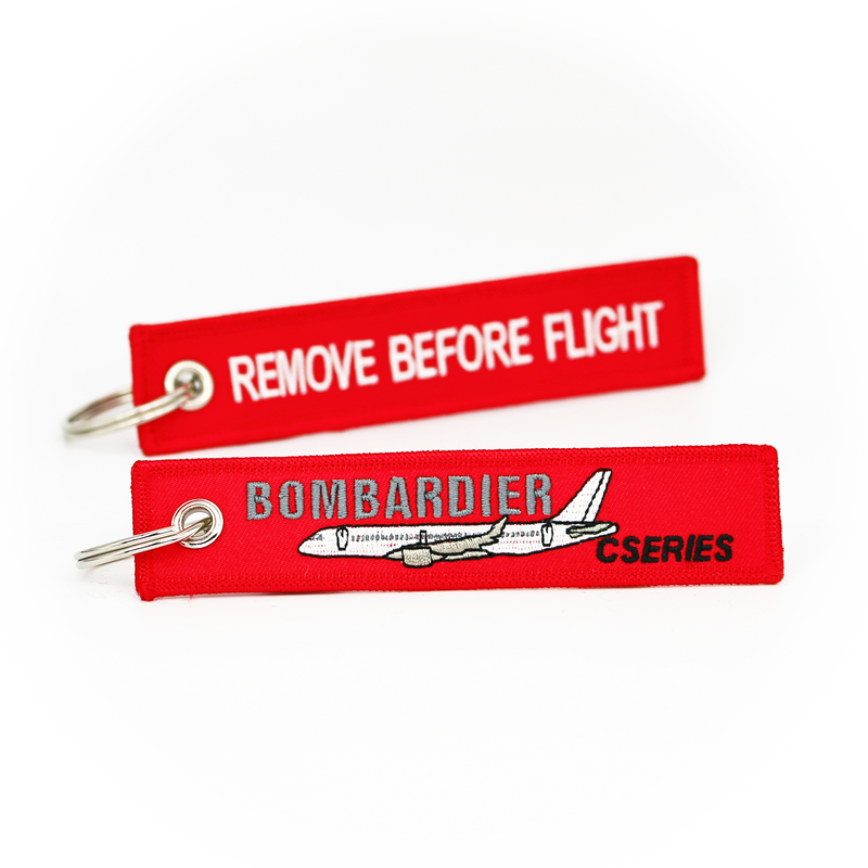 Keyring Bombardier CSeries / Remove Before Flight (grey logo)