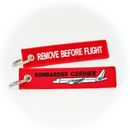 Keyring Bombardier CSeries / Remove Before Flight (white plane)