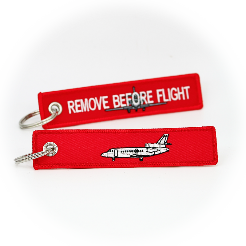 Keyring Dassault Falcon 900 (red) / Remove Before Flight