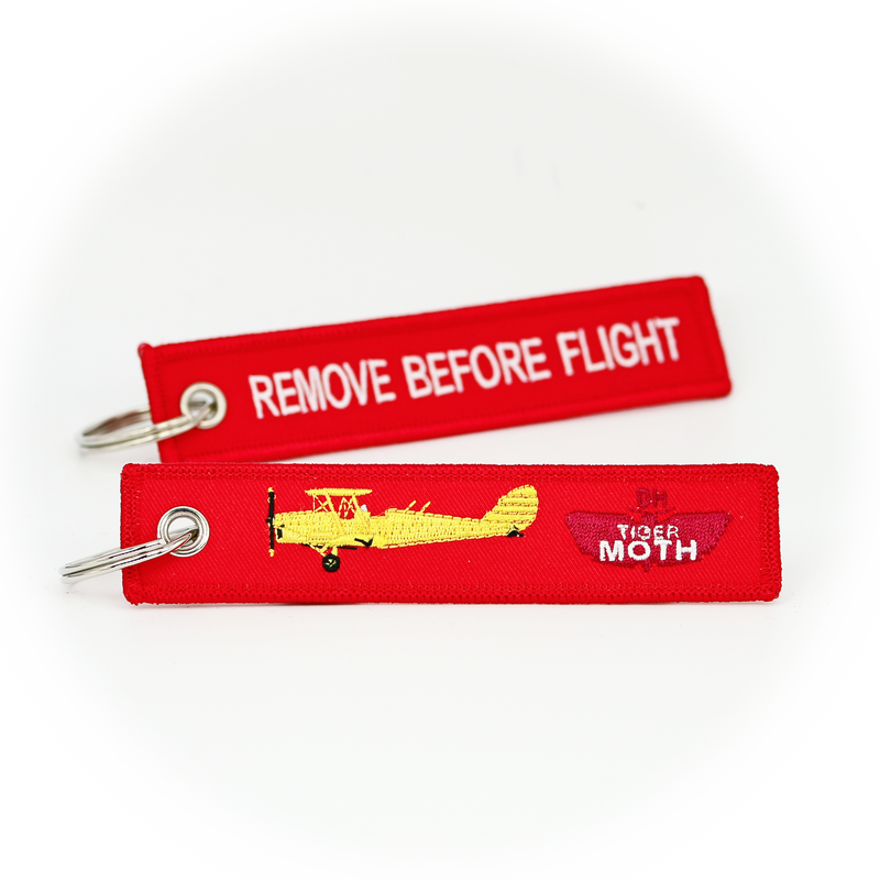 Keyring de Havilland Tiger Moth / Remove Before Flight