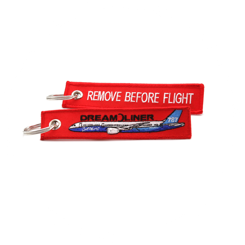 Keyring Boeing 787 / Remove Before Flight (red) Mark II