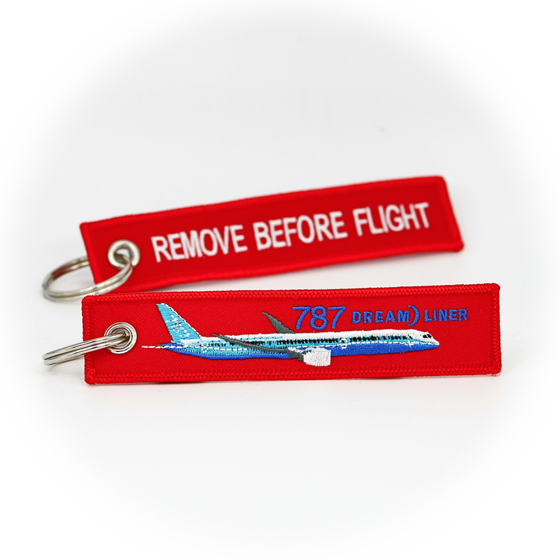 Keyring Boeing 787 / Remove Before Flight (red)