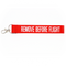 Keyring Remove Before Flight (carabiner hook, flag style)