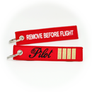 Keyring Pilot 4 Bars (red/gold)