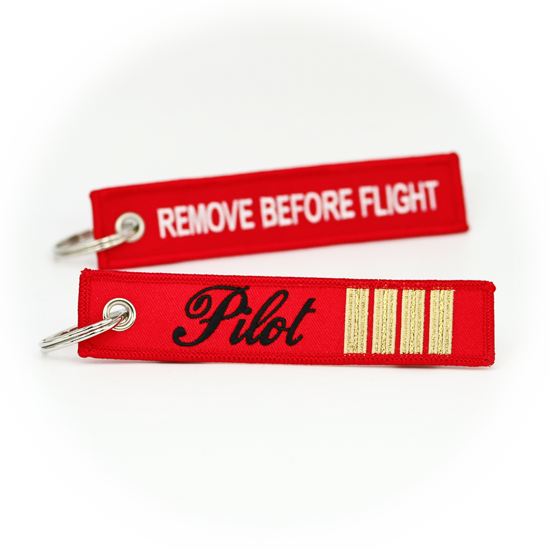 Keyring Pilot 4 Bars (red/gold)