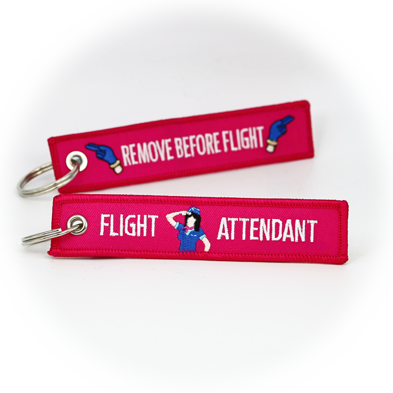 Keyring Flight Attendant / Remove Before Flight (pink/fair)