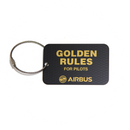Airbus Golden Rules metal plate keyring (black version)
