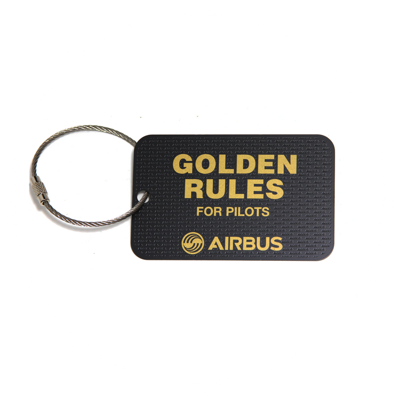 Airbus Golden Rules metal plate keyring (black version)