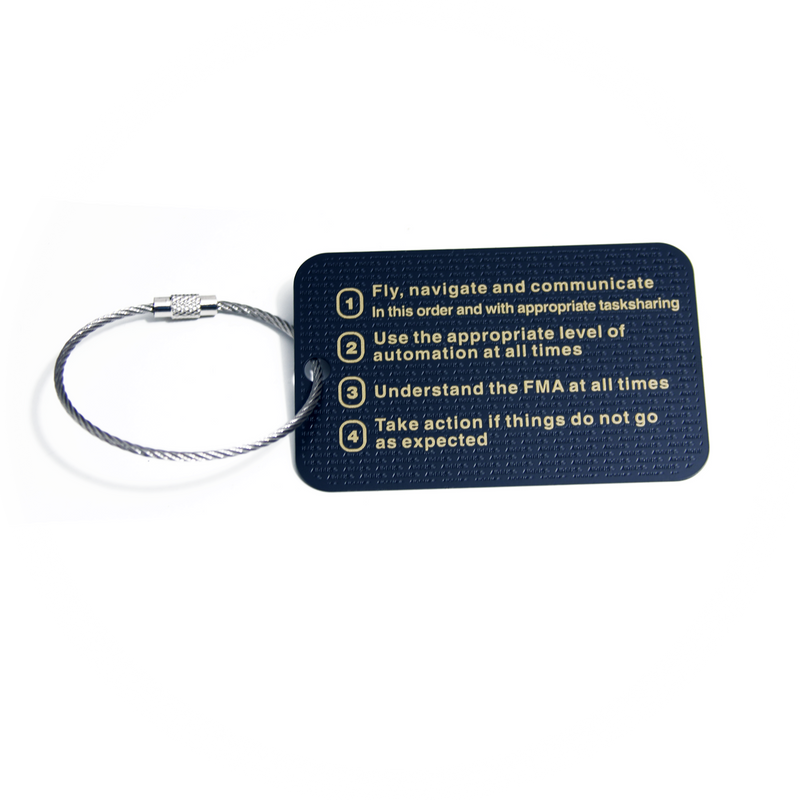 Airbus Golden Rules metal plate keyring (black version)