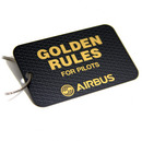 Airbus Golden Rules metal plate keyring (black version)