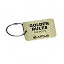 Airbus Golden Rules metal plate keyring (gold version)