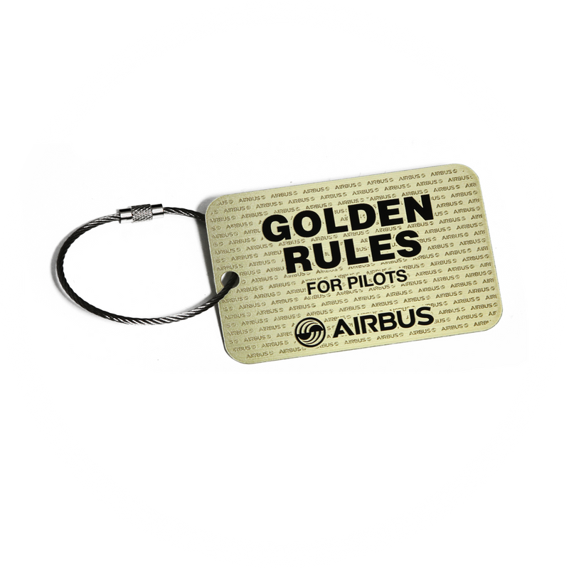 Airbus Golden Rules metal plate keyring (gold version)