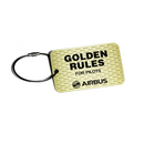 Airbus Golden Rules metal plate keyring (gold version)