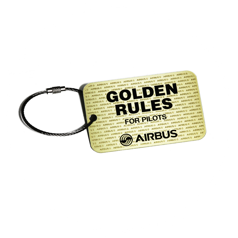 Airbus Golden Rules metal plate keyring (gold version)