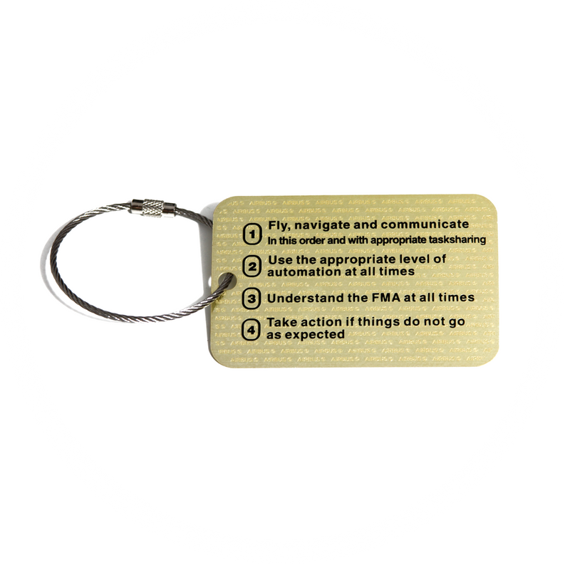 Airbus Golden Rules metal plate keyring (gold version)