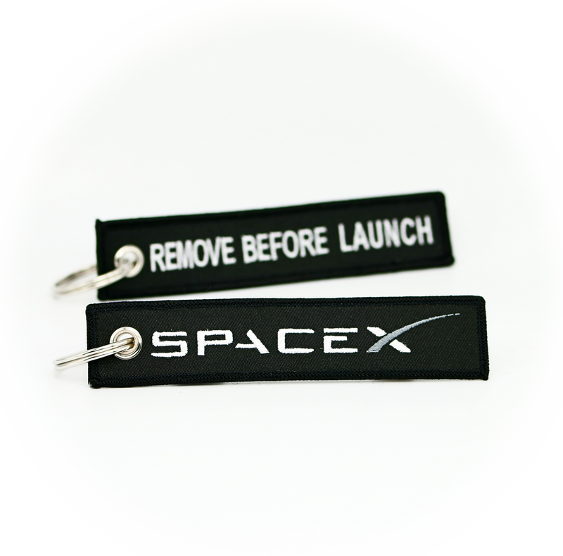 Keyring Spacex / Remove Before Launch (black)