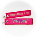 Keyring Flygirl / Remove Before Flight (pink/gold)
