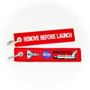 Keyring NASA Space Shuttle / Remove Before Launch (red)
