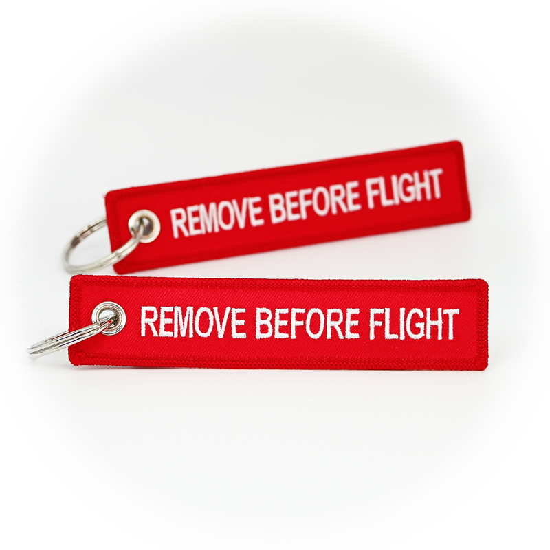 Keyring Remove Before Flight (regular size) - *classic* red