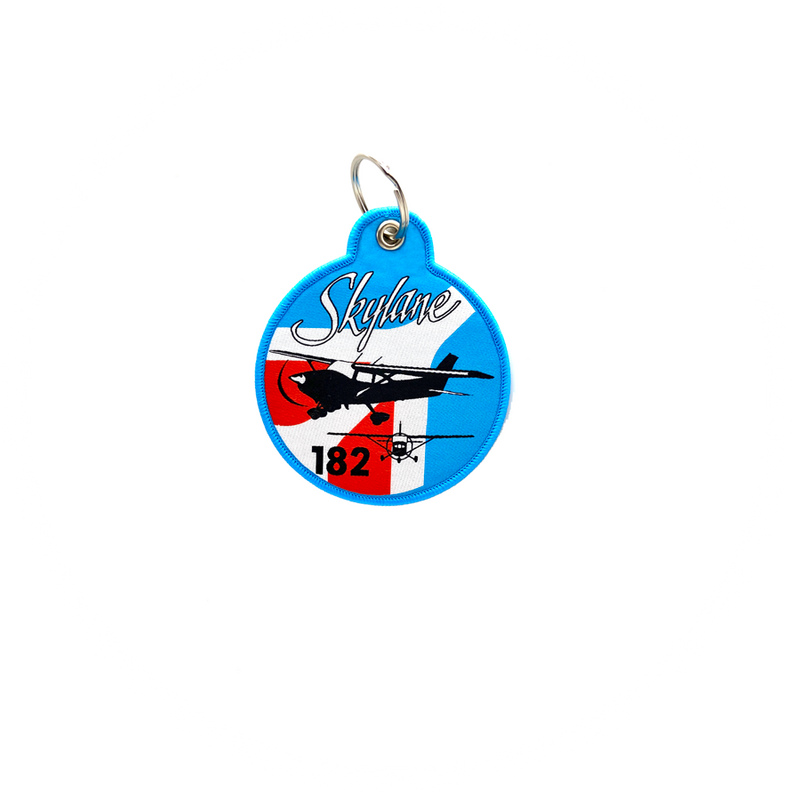 Keyring Cessna 182 Skylane C182 circular (woven)