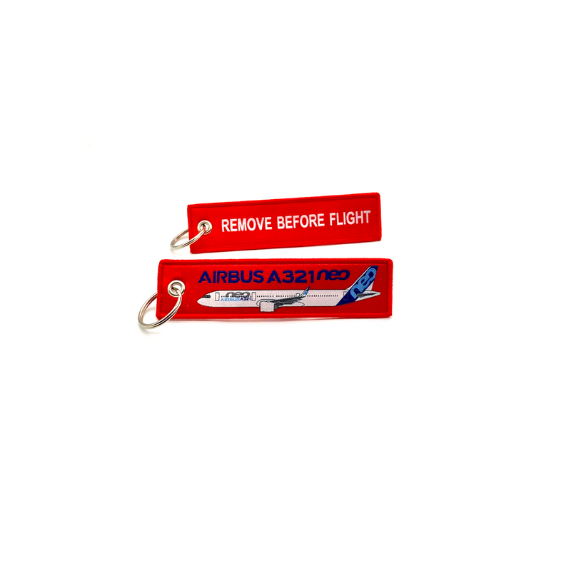 Keyring Airbus A321 NEO / Remove Before Flight (red)