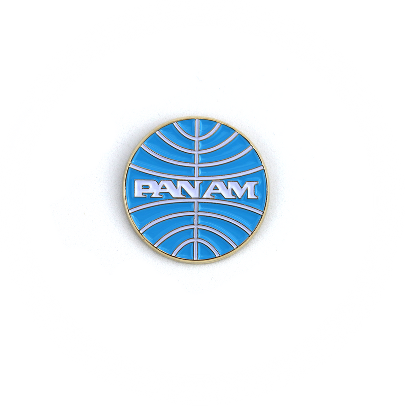Pin Pan Am round globe logo
