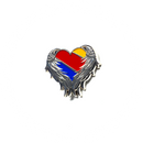 Pin SWA Southwest Airlines Silver Wings around Heart Logo