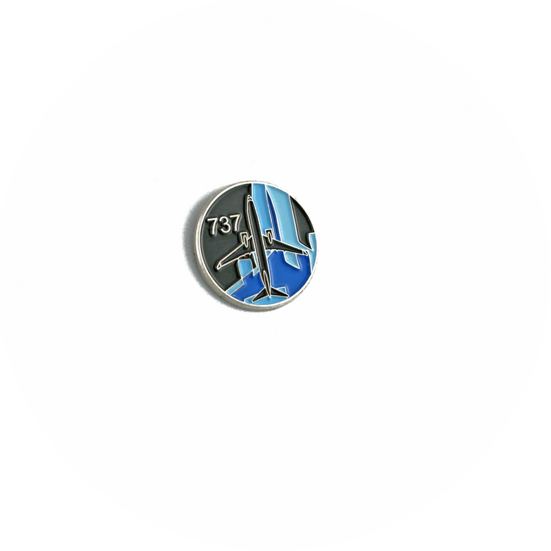 Pin Boeing 737 (blue / black)