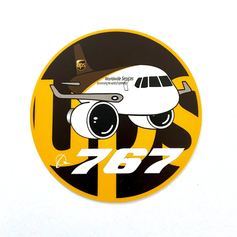 Sticker UPS Boeing 767 (Plane) round 5" (XL)